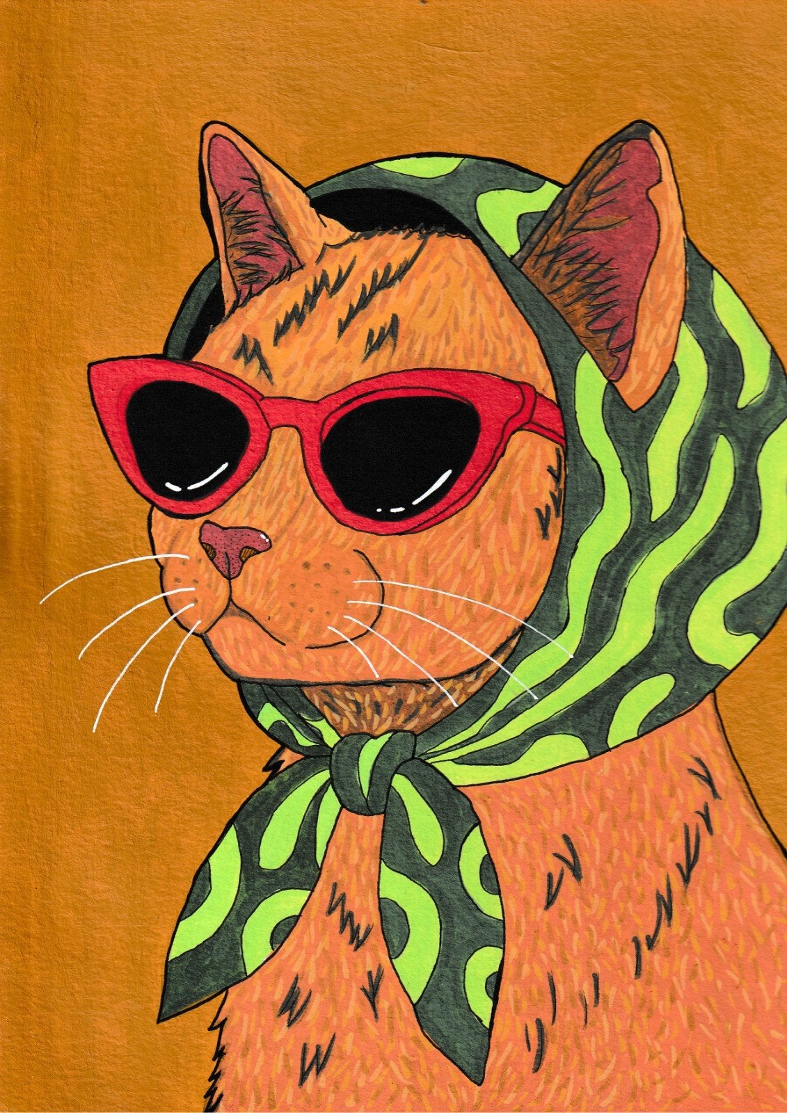 verschillende handgemaakte katten portretten, Antiek en Kunst, Kunst | Schilderijen | Modern, Acrylverf, Ingelijst, Papier/karton