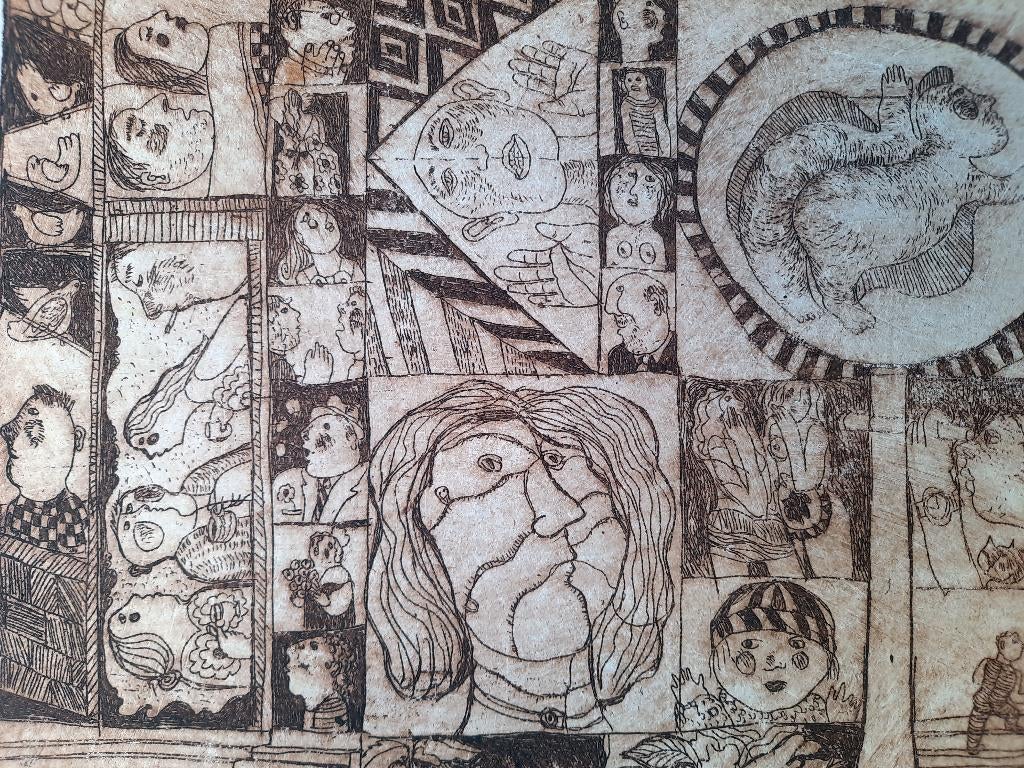 Zonder titel 92/100 - Kunstenaar: Karin Campfens, Antiek en Kunst, Portret, 27 cm, Ophalen of Verzenden, 38 cm