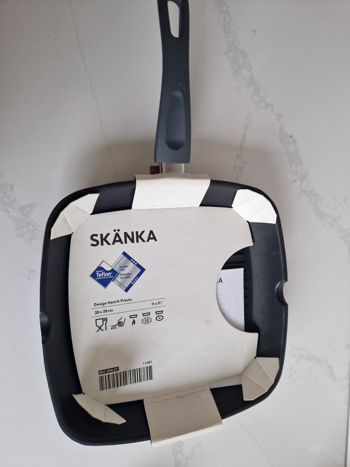 IKEA SKÄNKA Grillpan 28x28 cm met Teflon antiaanbaklaag, Huis en Inrichting, Koekenpan, Antiaanbaklaag, Ophalen of Verzenden, IKEA