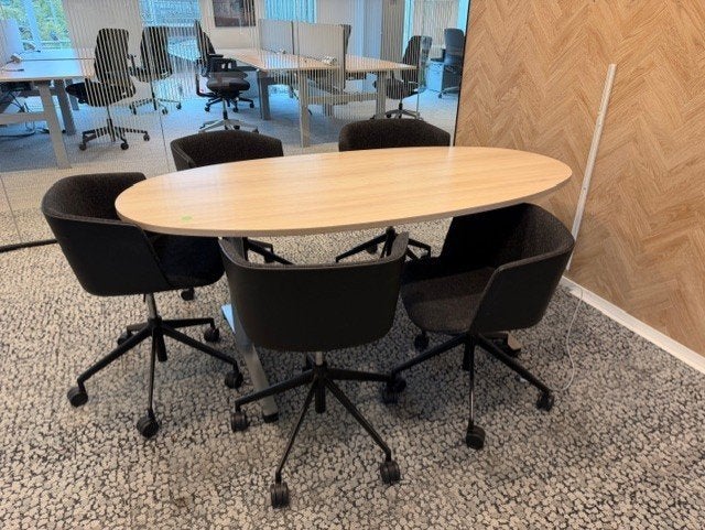 Ovale vergadertafel 180x90 cm - Zonder Stoelen, Gebruikt, Vijf personen of meer, Ovaal, 50 tot 100 cm
