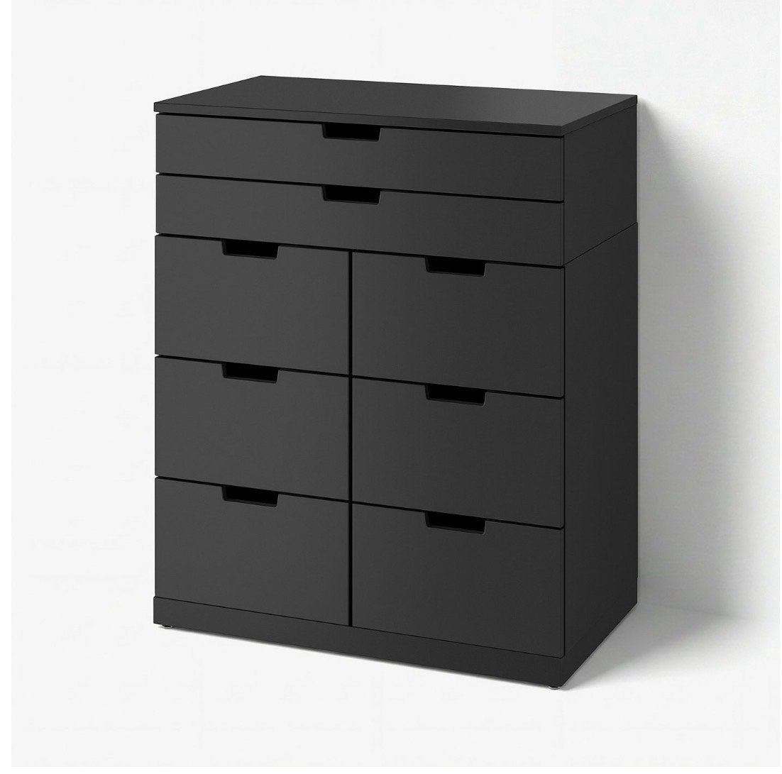 IKEA NORDLI ladekast met 8 laden, anthracite, Huis en Inrichting, Ophalen, 5 laden of meer, 50 tot 100 cm, Zo goed als nieuw