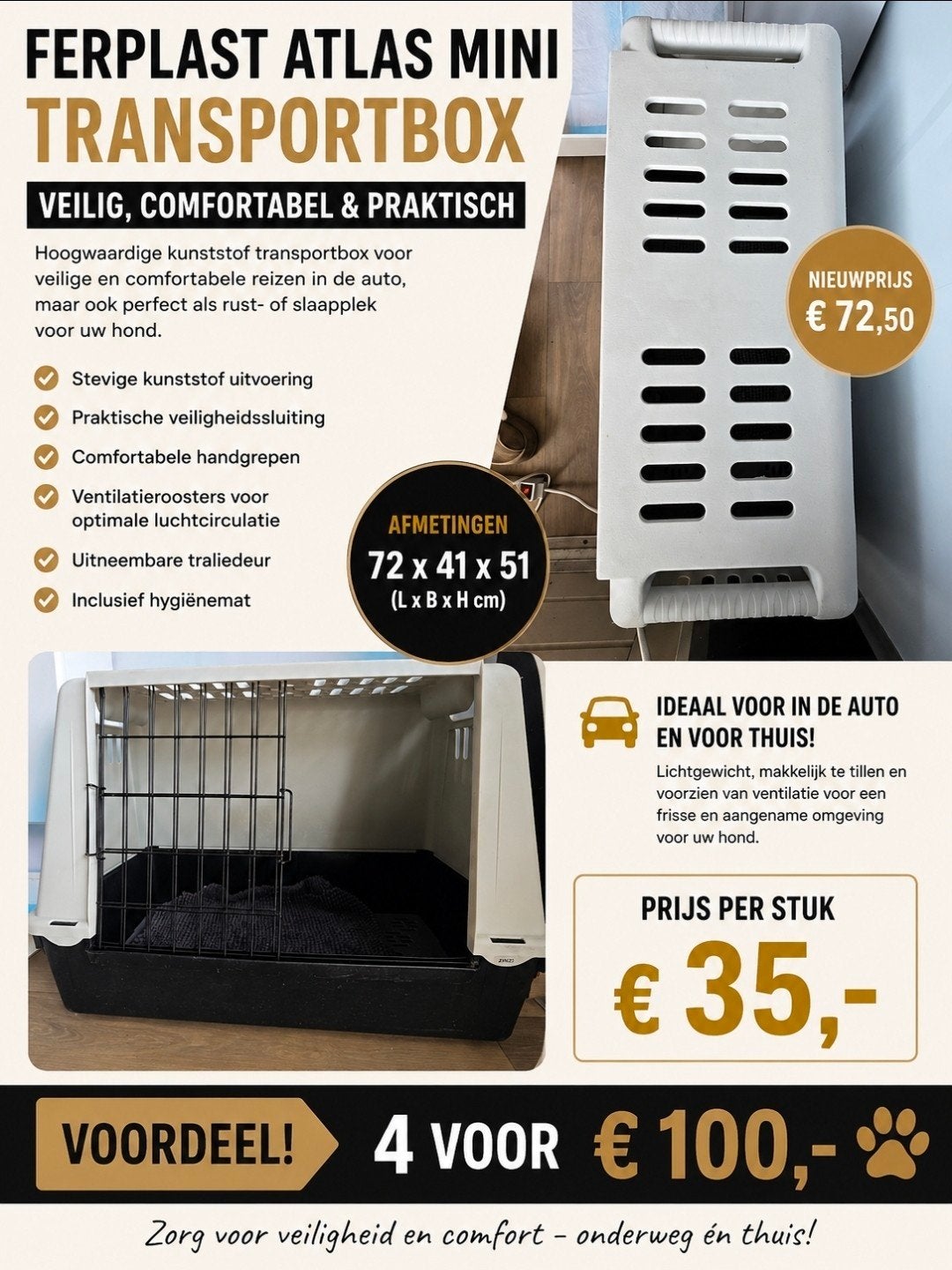 Ferplast hondenbenche, Ophalen of Verzenden