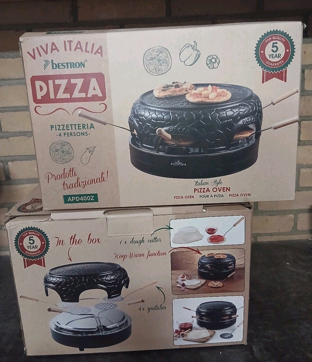 2x Bestron Viva Italia Pizzetteria Pizzaovens - Nieuw!, Tuin en Terras, Pizzaovens, Ophalen, Nieuw
