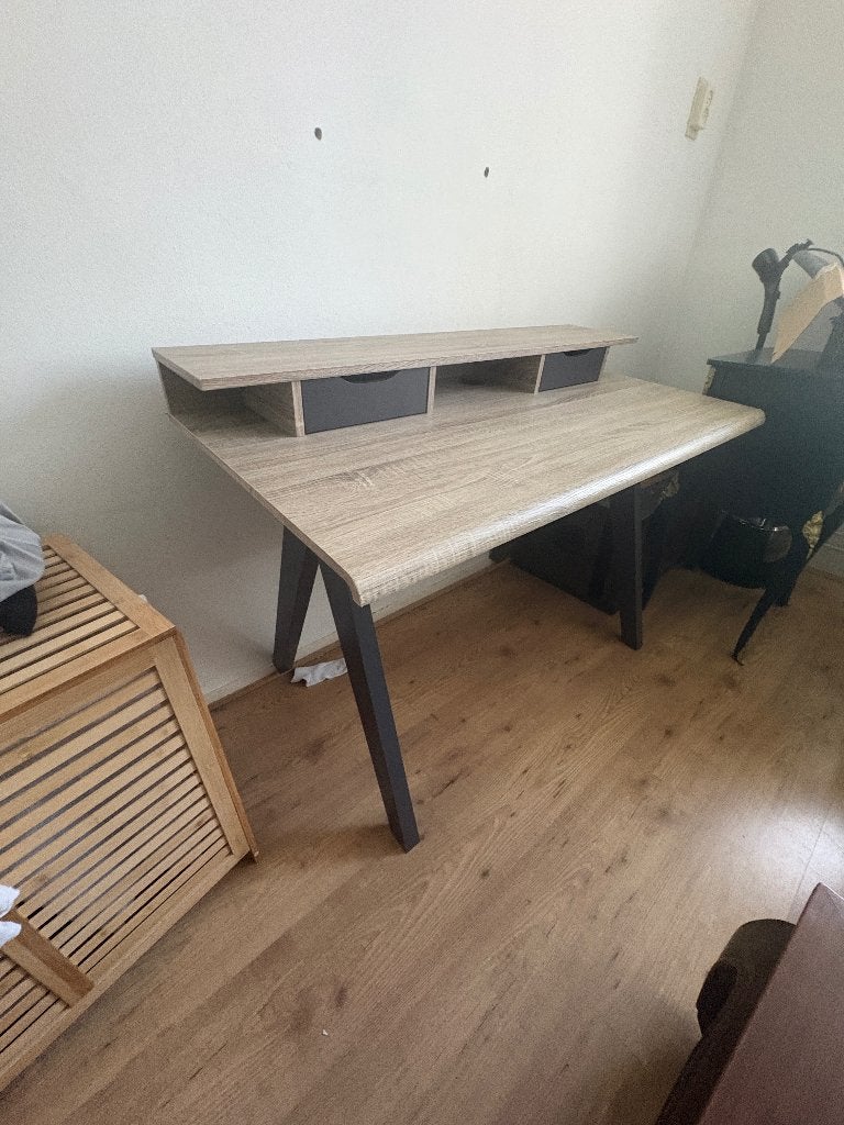 Bureau kinderbureau grijs 120x60x90, Ophalen, 120 cm, Hout, Kinderbureau