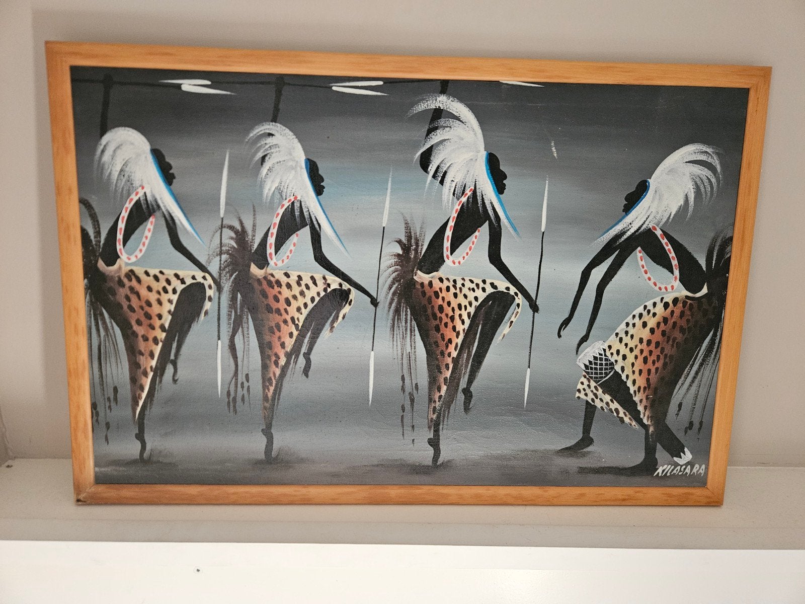 Afrikaanse Dansers Schilderij - Olieverf - Handgeschilderd, Ophalen, Figuren, Handgeschilderd, Olieverf