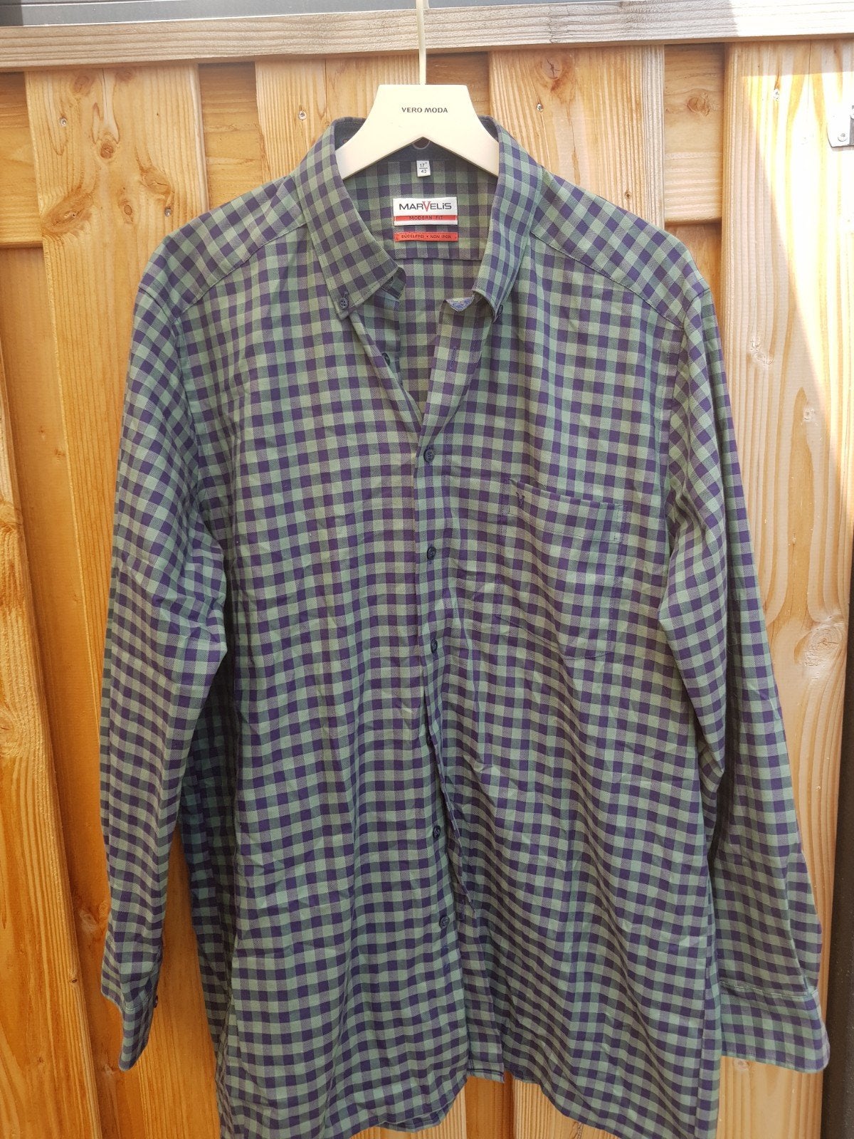 marvelis overhemd mt 43, Verzenden, Nieuw, Blauw, Halswijdte 43/44 (XL)