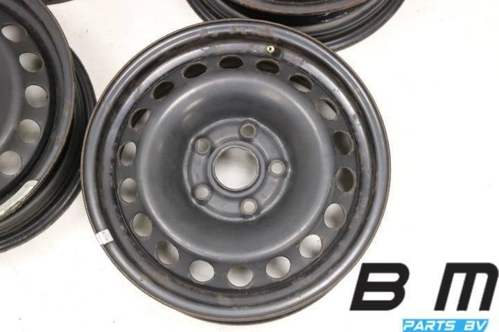 Set 15 inch stalen velgen Golf 6 / Touran 1K0601027C, Auto-onderdelen, Gebruikt, Velg(en)