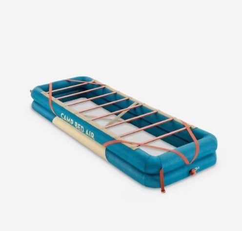 2 stuks quechua camp bed air 70 + matrassen, Verzenden, Ingebouwde pomp, Zo goed als nieuw, 1-persoons