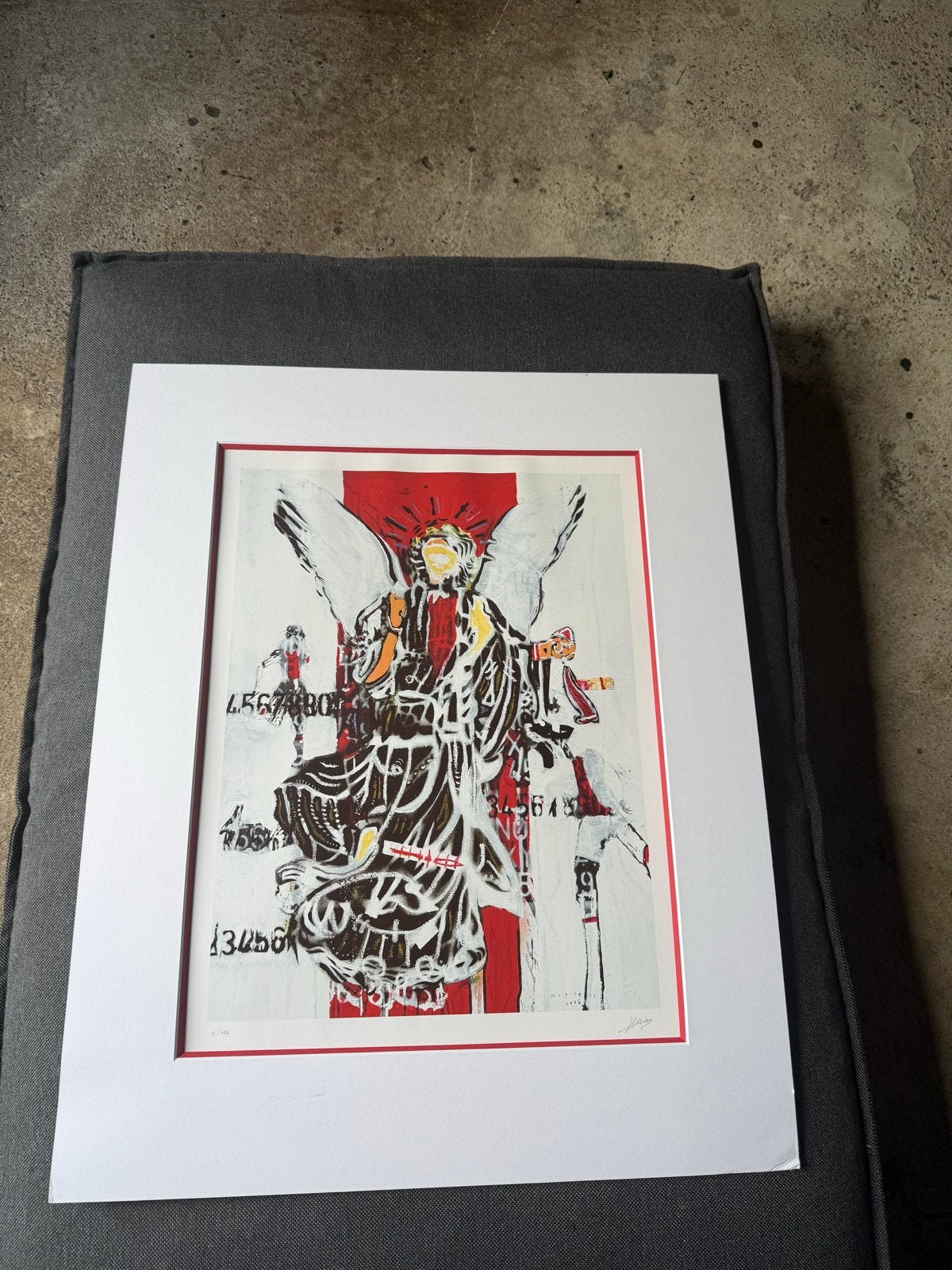 Ajax schilderij: Engel met vleugels, Ophalen, Figuren, Papier/karton, Gesigneerd