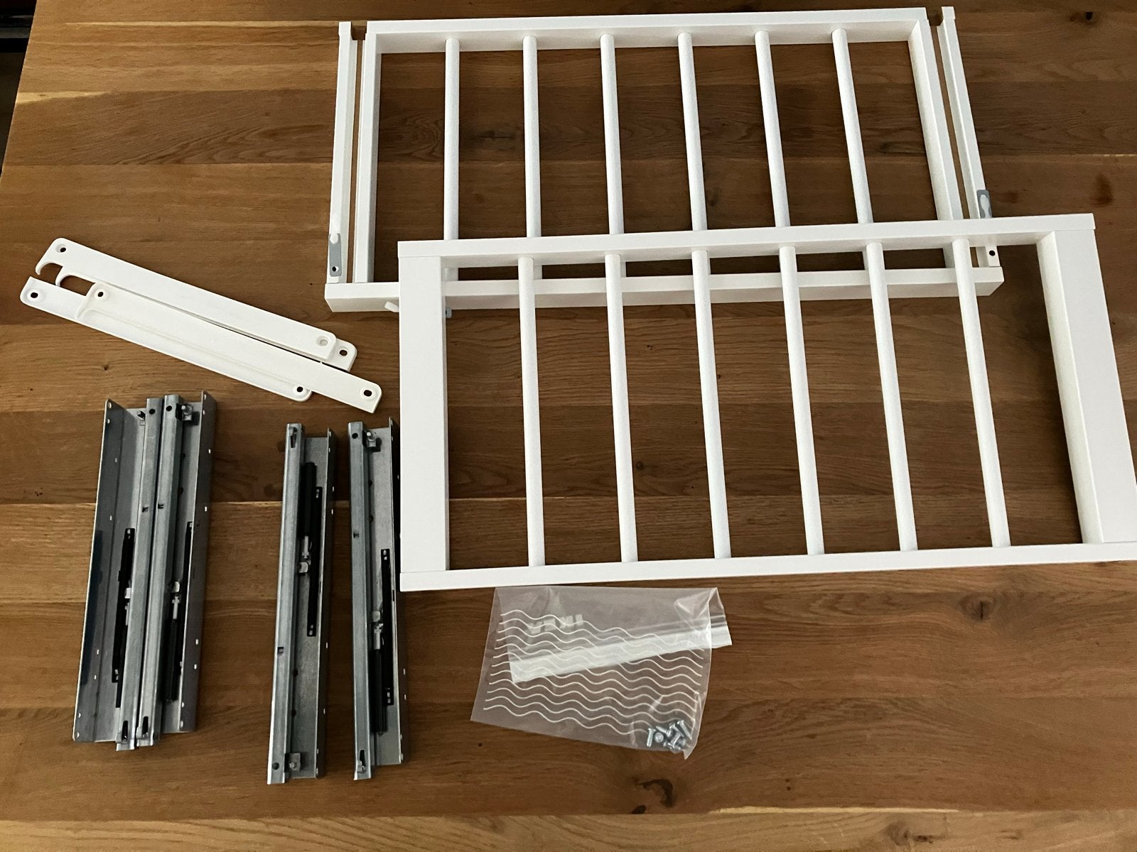 2x IKEA KOMPLEMENT Uittrekbare broekhanger, wit, 75x35 cm, Ophalen, 50 tot 100 cm, Zo goed als nieuw, Minder dan 100 cm