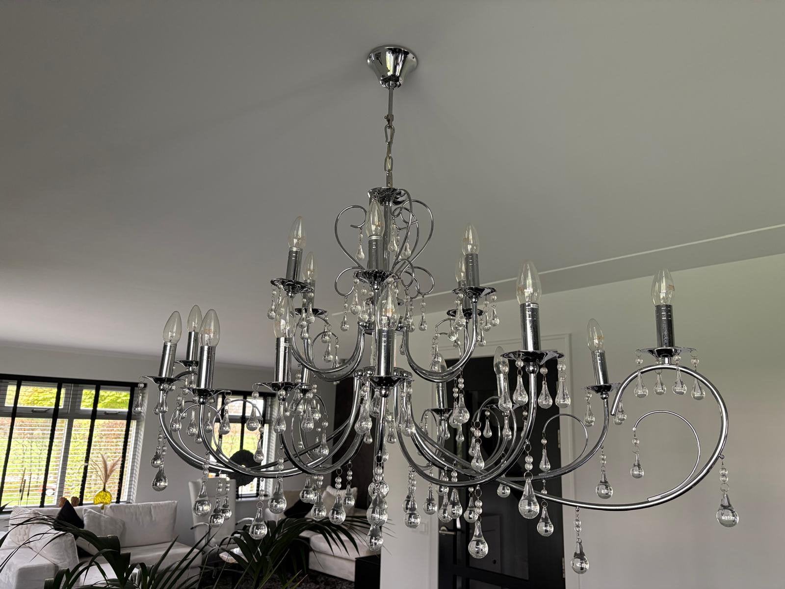 Mooie kroonluchter 18 lampen, Ophalen, Zo goed als nieuw
