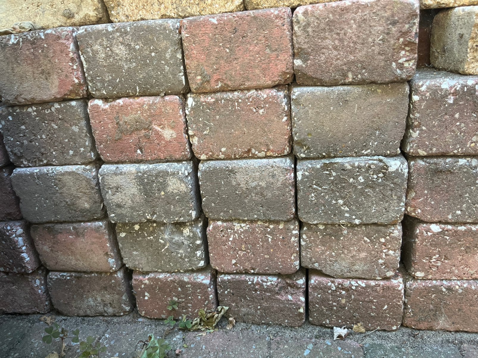Gratis tuinstenen rood en blauw/grijs, Ophalen, Gebruikt, Beton, Terrastegels