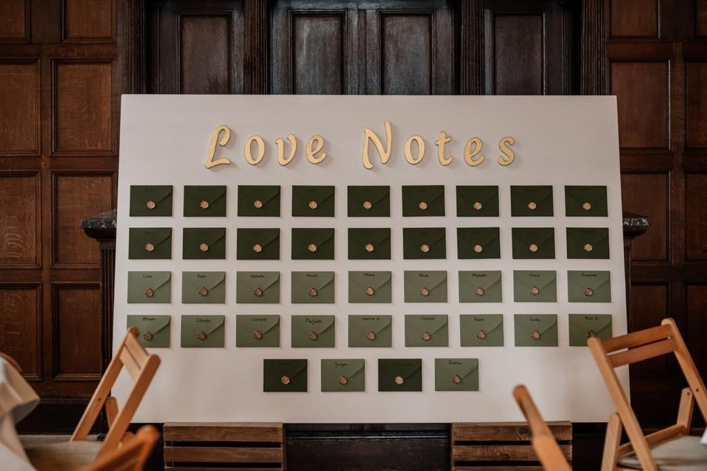 Uniek trouwbord 'Love Notes' - bruiloft, Ophalen of Verzenden, Zo goed als nieuw, Wit, Accessoires