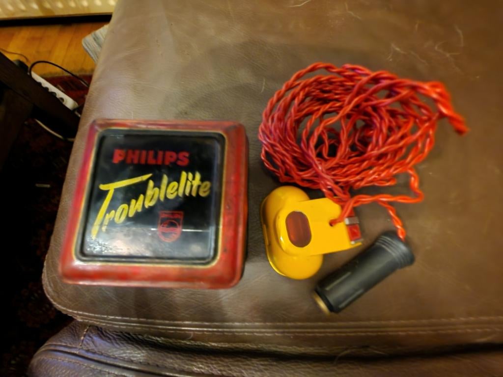 Antieke Philips Troublelite pechlamp in originele doos, Ophalen of Verzenden, Gebruikt