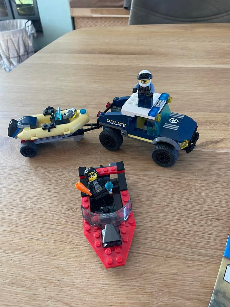 Lego City Politie auto met boot en speedboot, Ophalen of Verzenden, Gebruikt, Complete set, Lego