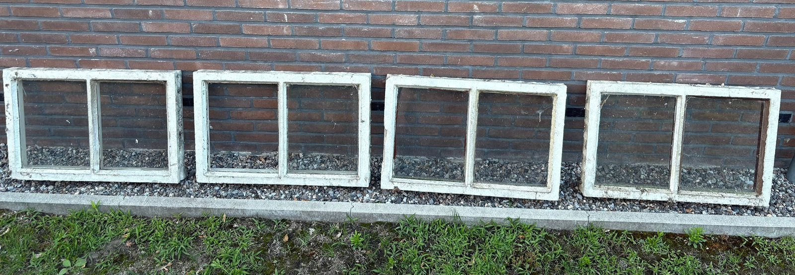 4x Stalraam dubbel 77x50cm enkel glas (1 raam kapot), Ophalen, Gebruikt, Gevelraam of Ruit, Minder dan 80 cm