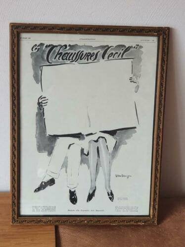Kees v Dongen  advertentie uit 1929 "Les chaussures Cecil", Antiek en Kunst, Ophalen