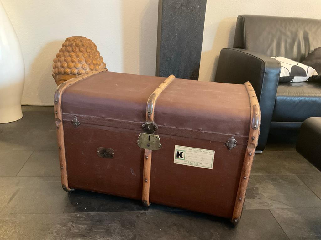Antieke Hutkoffer Rotterdamse Lloyd - Vintage Reiskoffer, Ophalen, Zo goed als nieuw