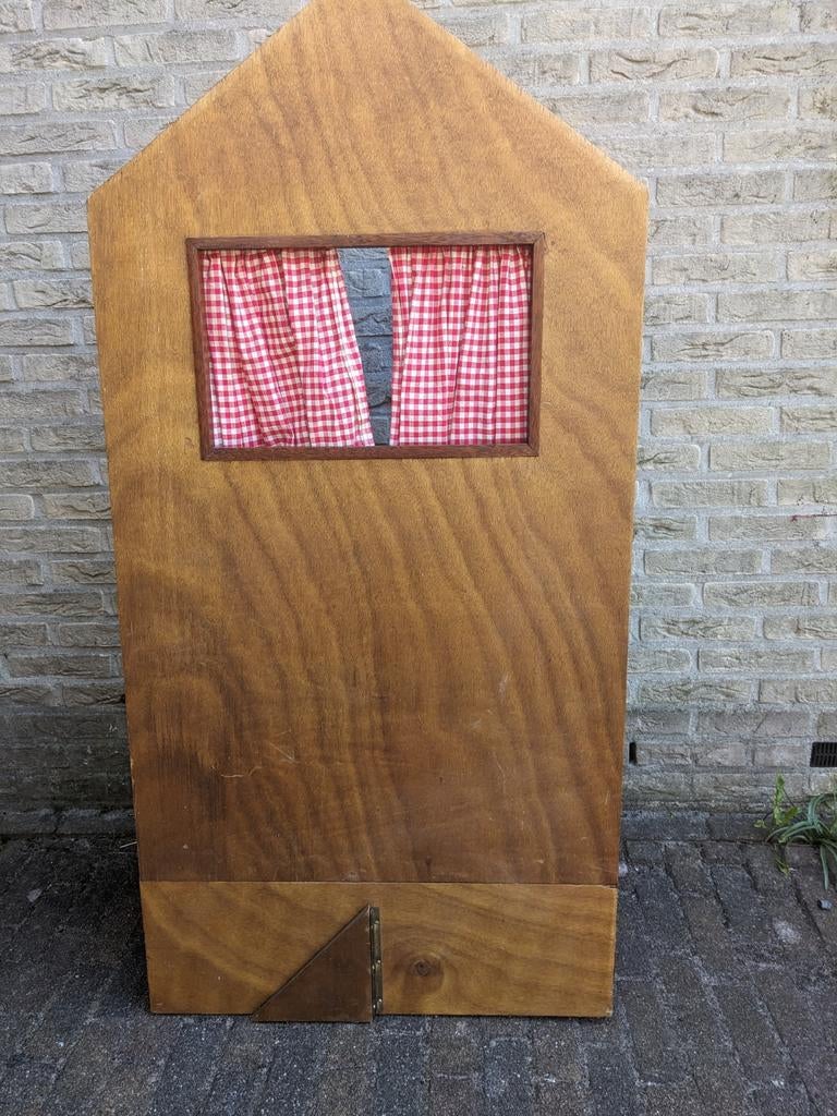Poppentheater, poppenkast inclusief 10 handpoppen, Ophalen, Gebruikt