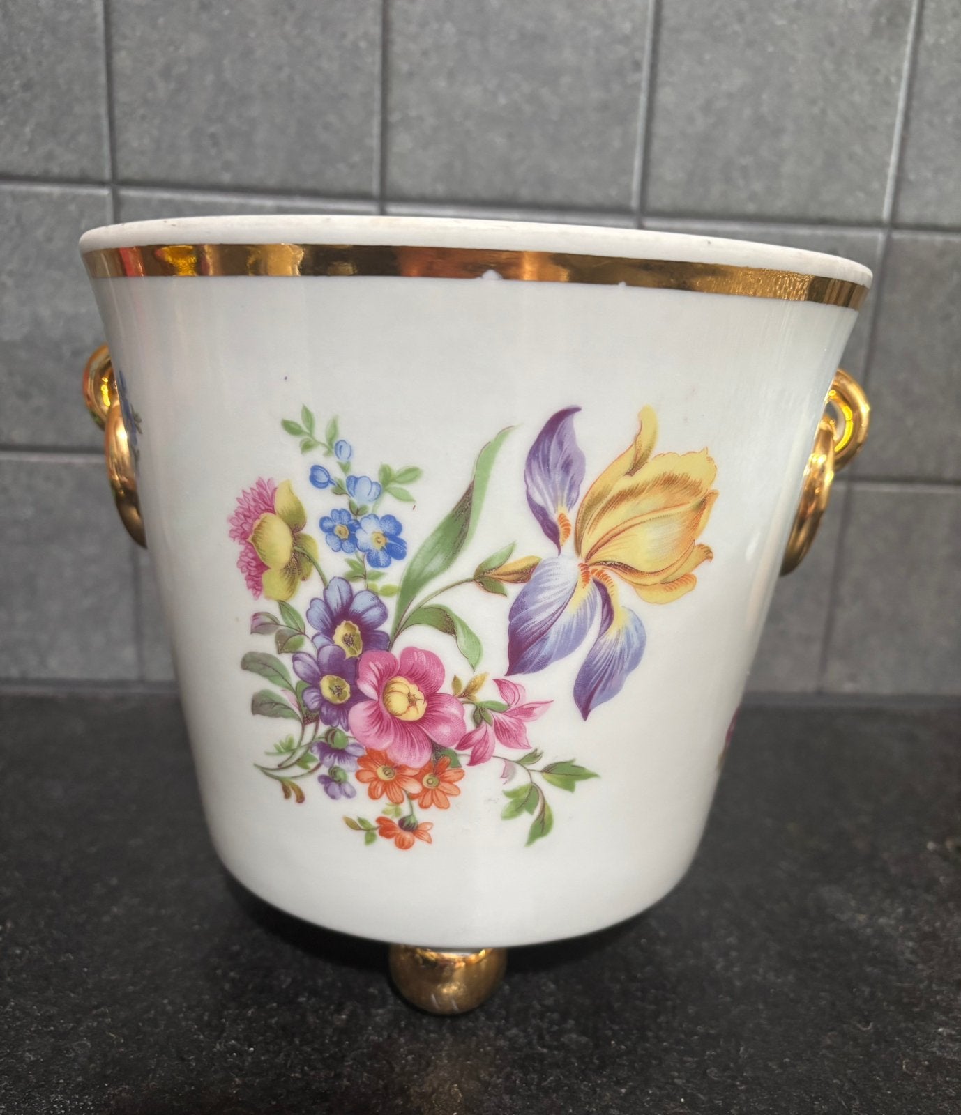 Vintage bloempot/cachepot Metzler & Ortloff, Gebruikt, Rond, Binnen, Ophalen of Verzenden
