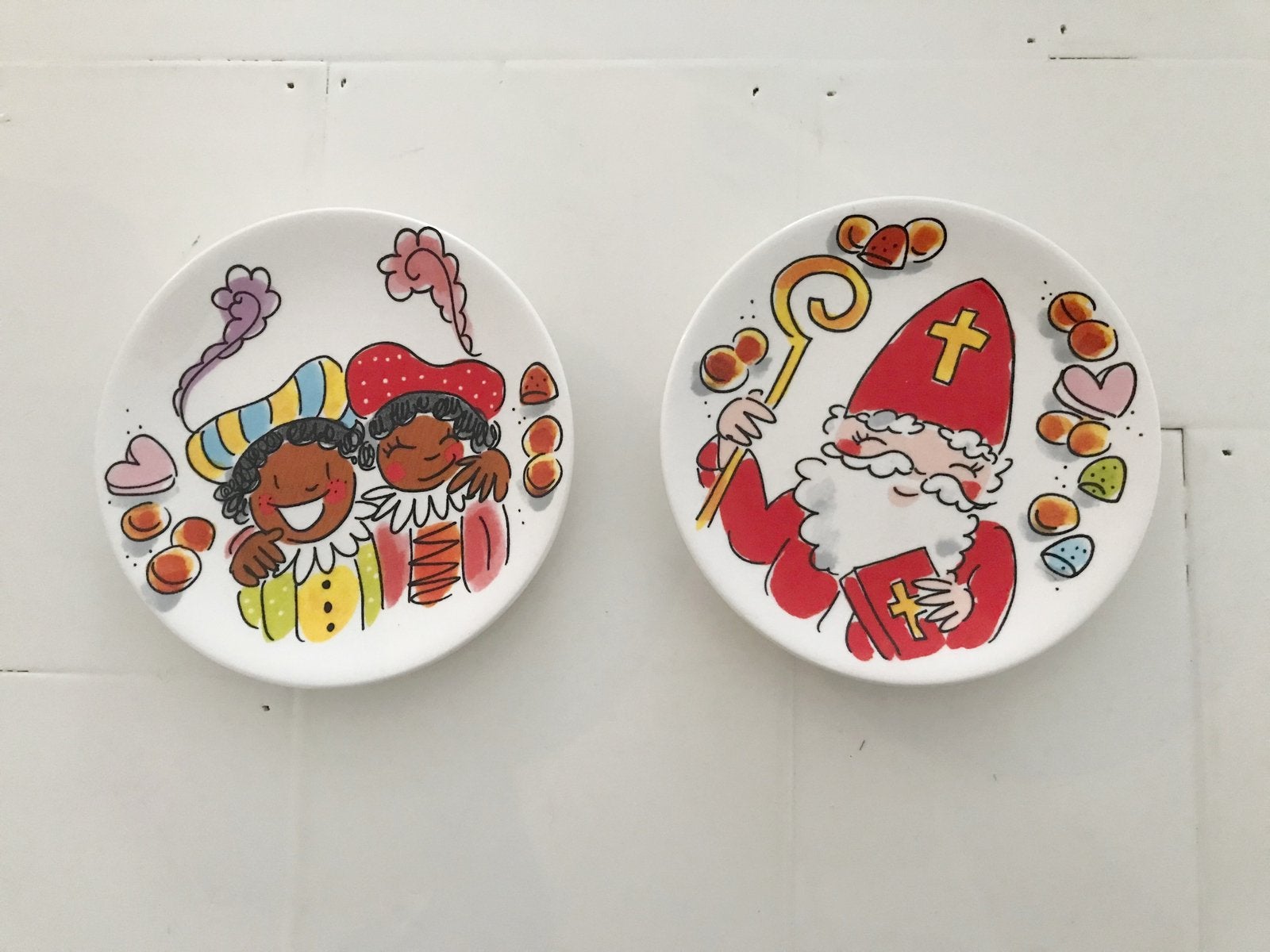 Blond Amsterdam petit four pf-je Sint en Piet nieuw, Ophalen, Nieuw, Aardewerk, Bord(en)