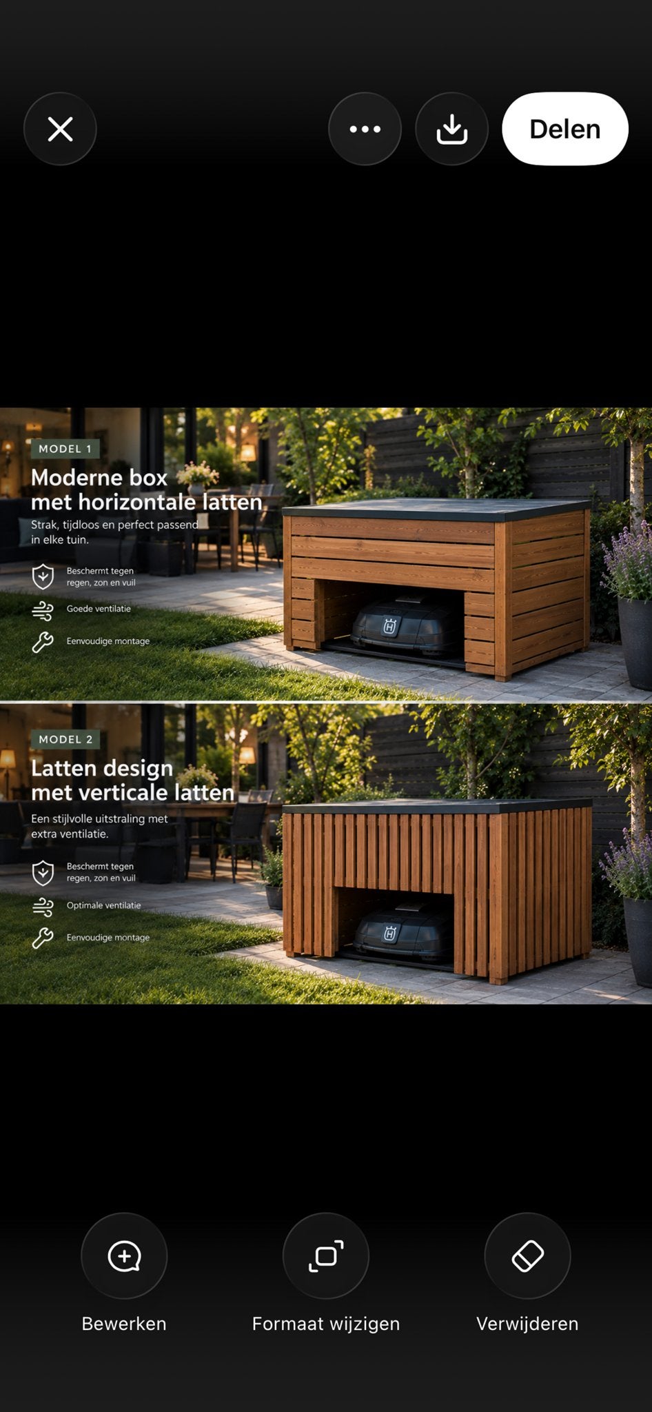 Moderne Robotmaaier Box - Bescherming & Ventilatie, Tuin en Terras, Ophalen of Verzenden, Nieuw, Kunststof, Minder dan 250 cm