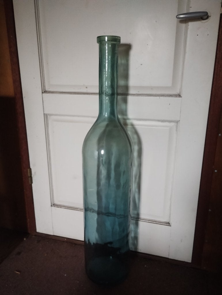 Blauwe glazen hoge vaas, Ophalen, Blauw, 100 cm, Glas