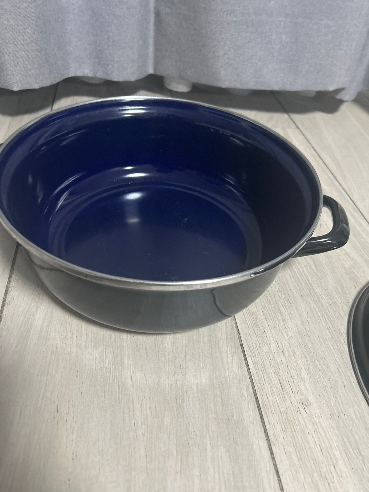 BK Braadpan - Emaille - Zwart/Blauw, Gebruikt, Braadpan, BK, Ophalen of Verzenden
