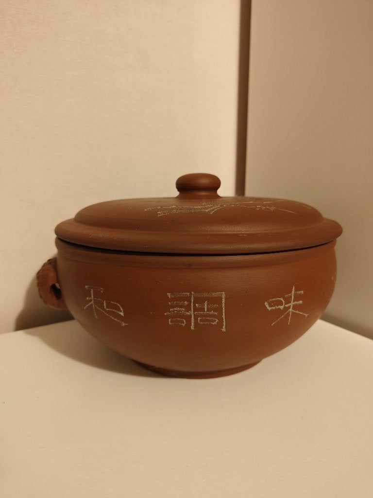 Vintage Zisha klei pot / kom / schotel met handvatten, Antiek en Kunst, Ophalen of Verzenden
