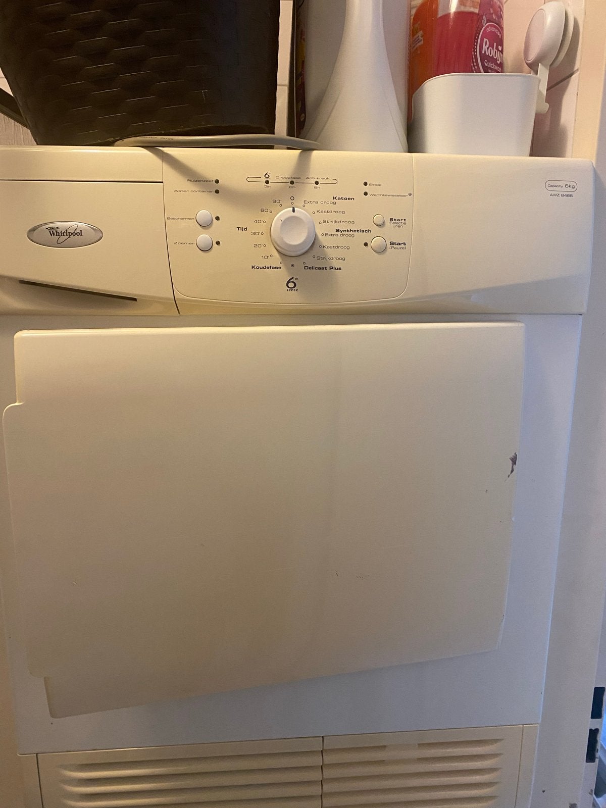 Whirlpool condensdroger AWZ8466 6kg, Ophalen, 6 tot 8 kg, Gebruikt, Voorlader