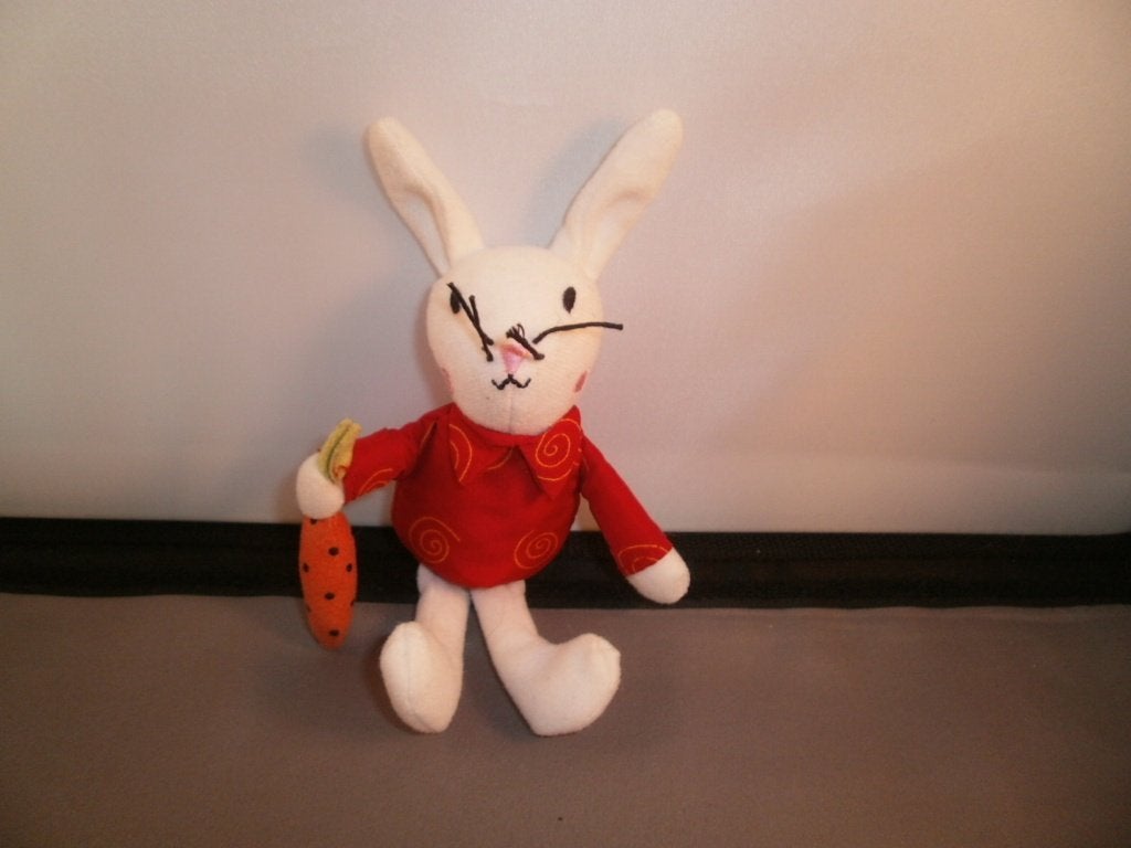 Ikea klappar djur konijn met wortel en rood jasje  velours, Kinderen en Baby's, Konijn, Ophalen of Verzenden, Zo goed als nieuw