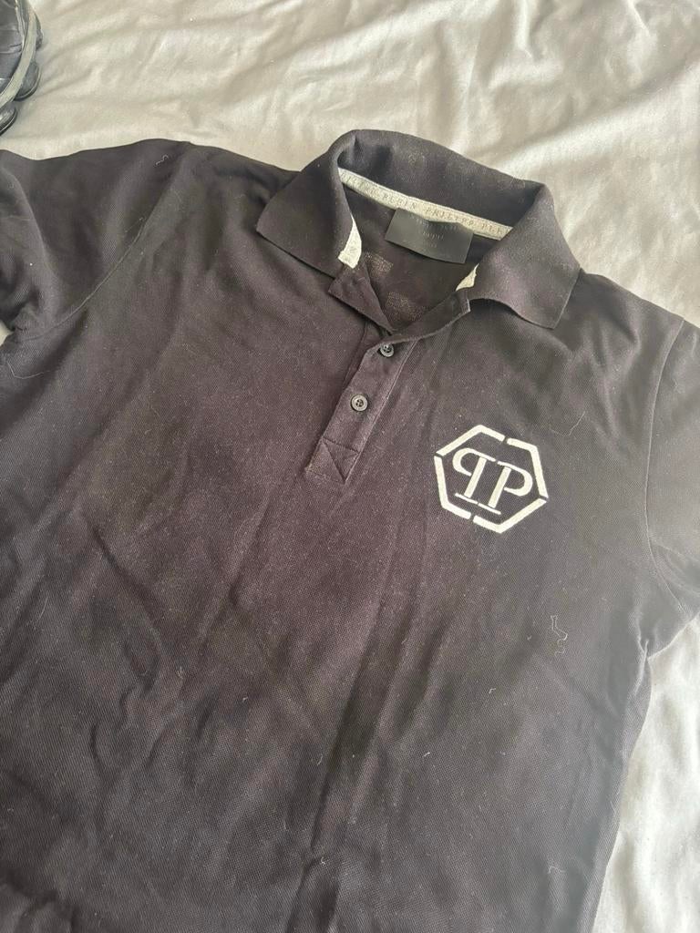Philipp Plein Polo Zwart met Skull Print maat XL, Ophalen of Verzenden, Gedragen, Maat 56/58 (XL), Zwart