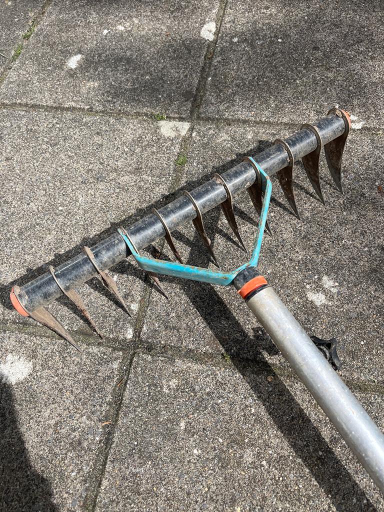 Gardena verticuteer hark verwisselbare kop. Verticuteerhark, Tuin en Terras, Ophalen, Gebruikt, Hark