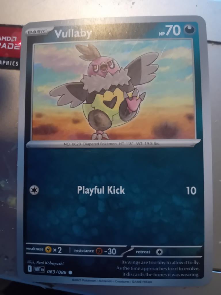Pokémon Kaart Vullaby (063/086) - Zo goed als nieuw, Ophalen of Verzenden, Zo goed als nieuw, Losse kaart, Foil