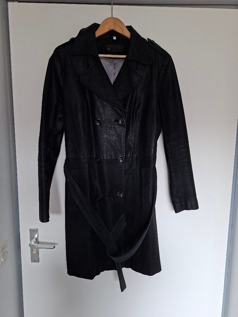 leren jas, Ophalen of Verzenden, Zo goed als nieuw, Maat 42/44 (L), Zwart