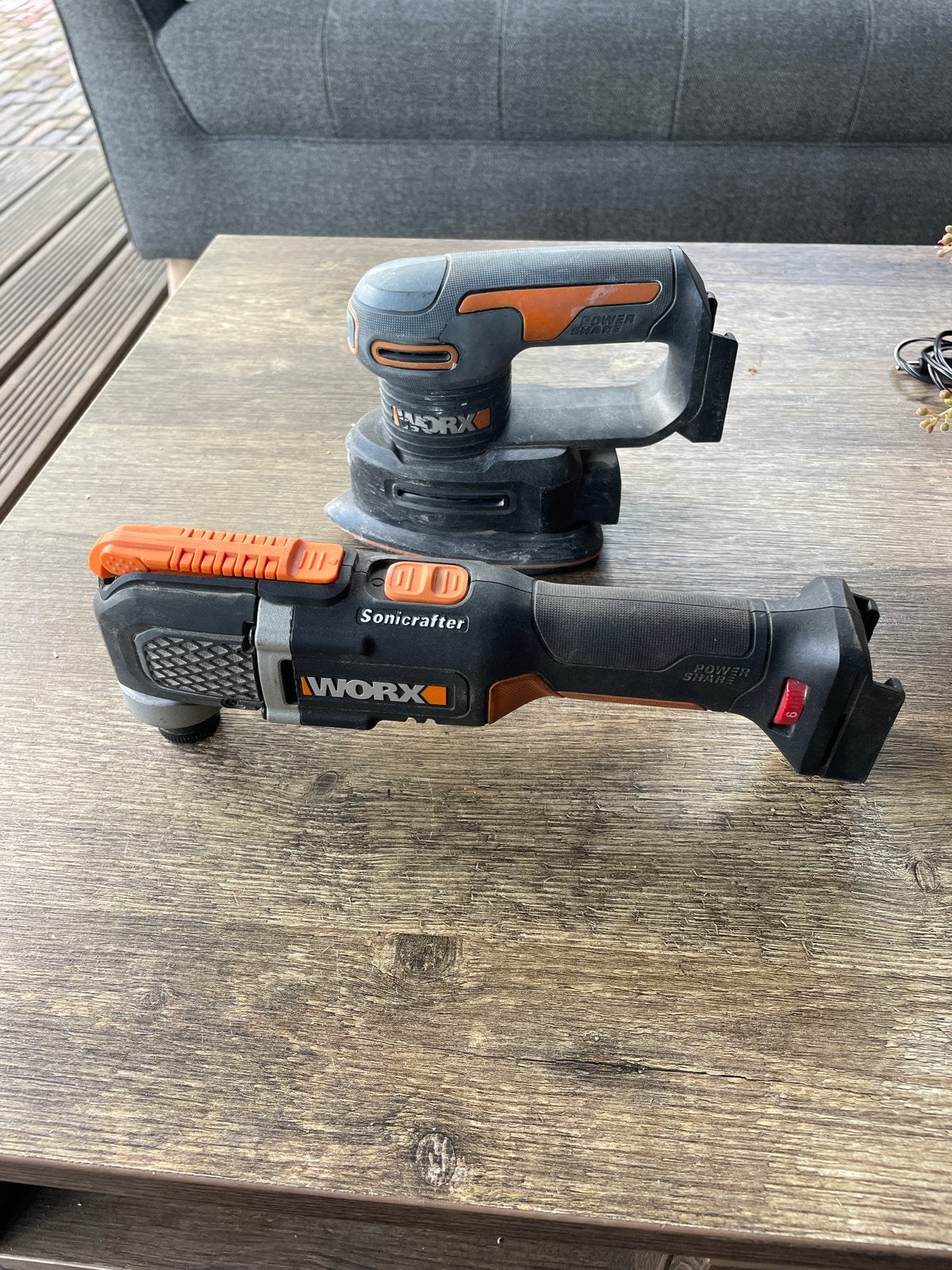 Worx Sonicrafter en Excentrische Schuurmachine - Defect, Ophalen of Verzenden, Gebruikt, Minder dan 600 watt, Excentrische schuurmachine