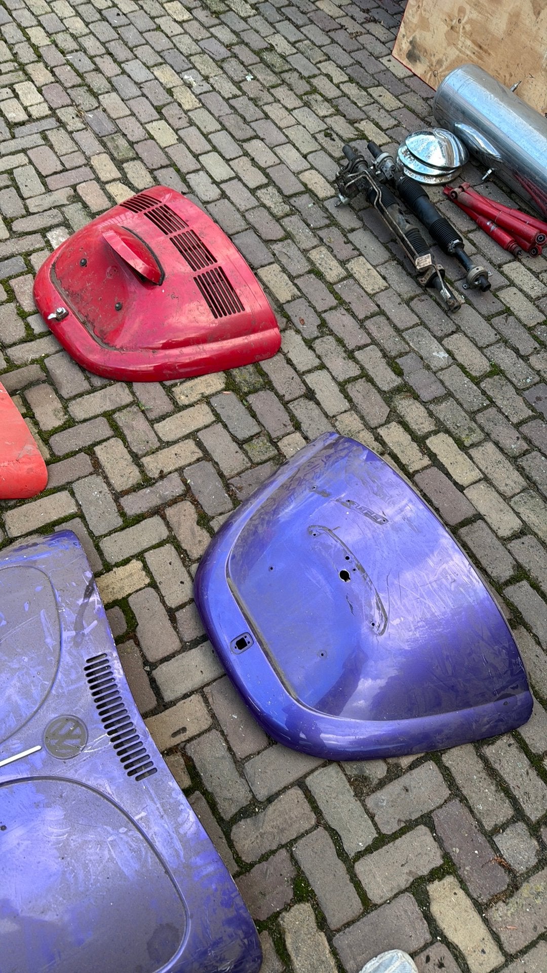 Rode en paarse Achterklep Volkswagen Kever, Ophalen, Gebruikt, Achterklep, Volkswagen
