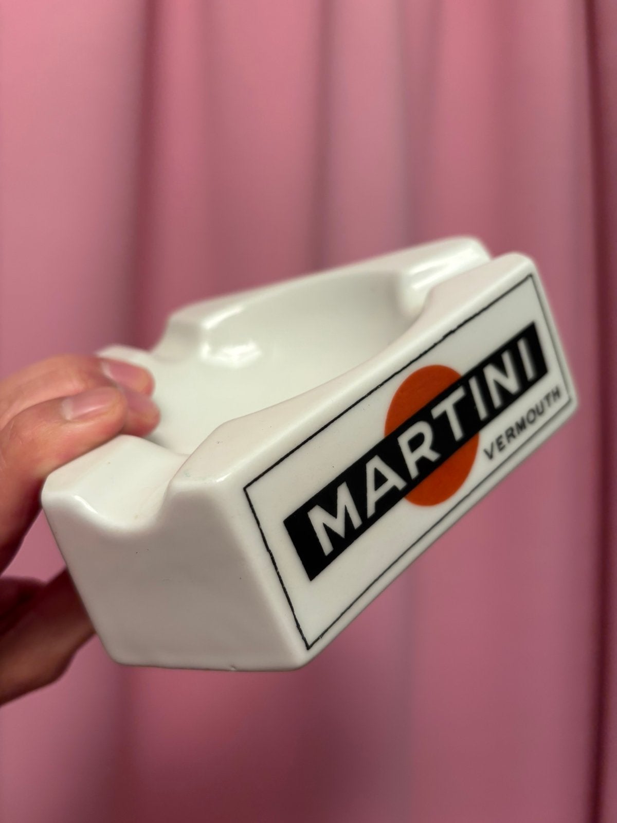Vintage Martini Rossi Porseleinen Asbak– Bauduour België, Ophalen, Zo goed als nieuw
