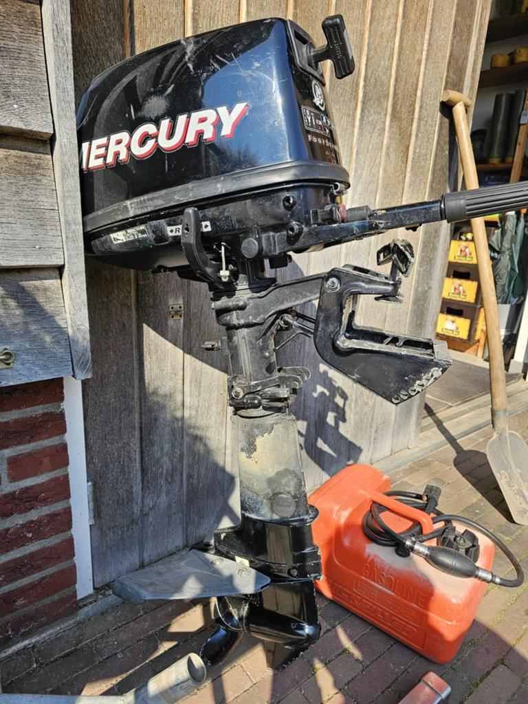 Mercury 6PK buitenboordmoter, Watersport en Boten, Buiten- en Binnenboordmotoren, Ophalen, Zo goed als nieuw, Benzine, 5 tot 10 pk