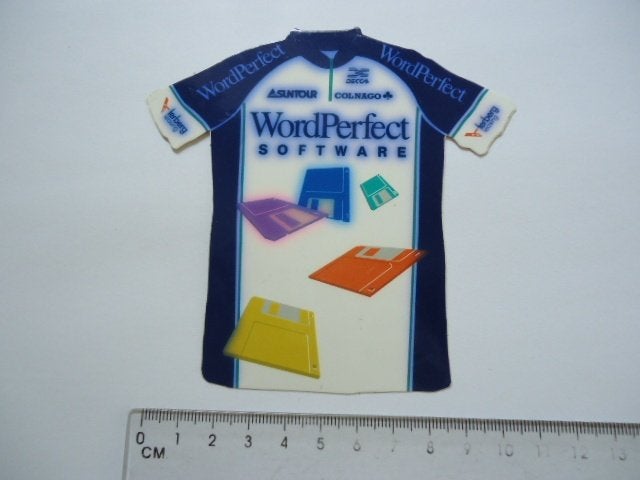 sticker oud Wielrennen Wordperfect tour de france colnago, Verzenden, Zo goed als nieuw, Bedrijf of Vereniging
