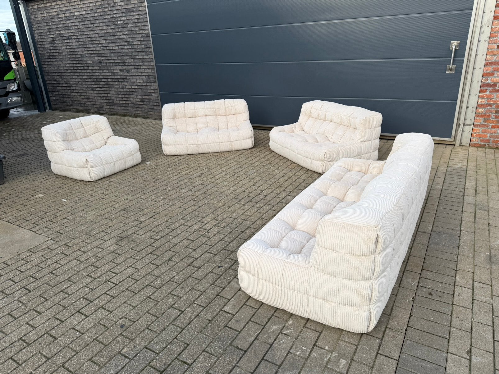 Ligne Roset Kashima 3z 2x2zit 1z Beige Corduroy 10/10 staat!, Ophalen of Verzenden, Cassina b&b italia sede artifort edra knoll vitra flos leolux