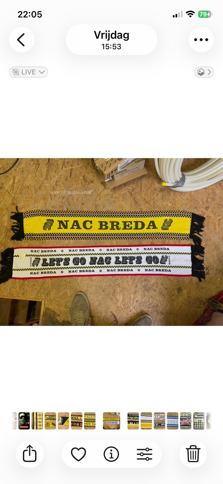 NAC Breda Sjaal - "LET'S GO NAC", Ophalen of Verzenden, Gebruikt