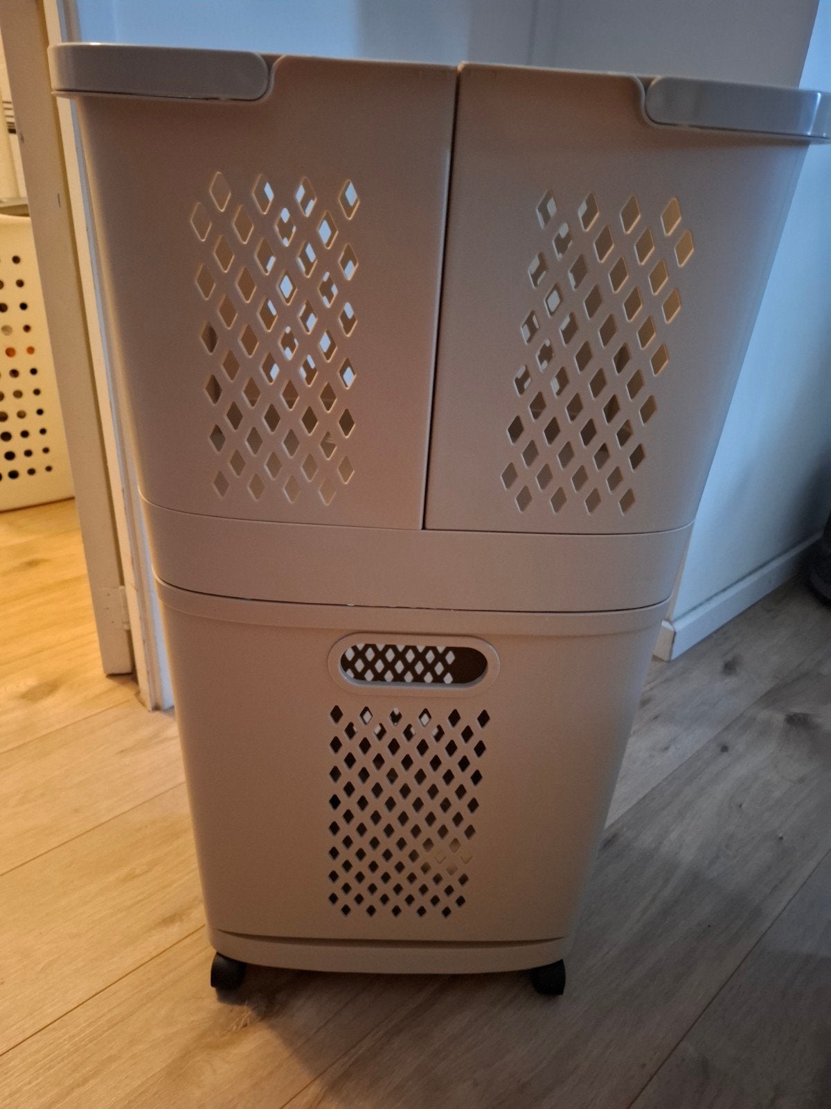 70L Wasmand met 3 Vakken - Beige, Huis en Inrichting, Ophalen of Verzenden, Nieuw, Beige