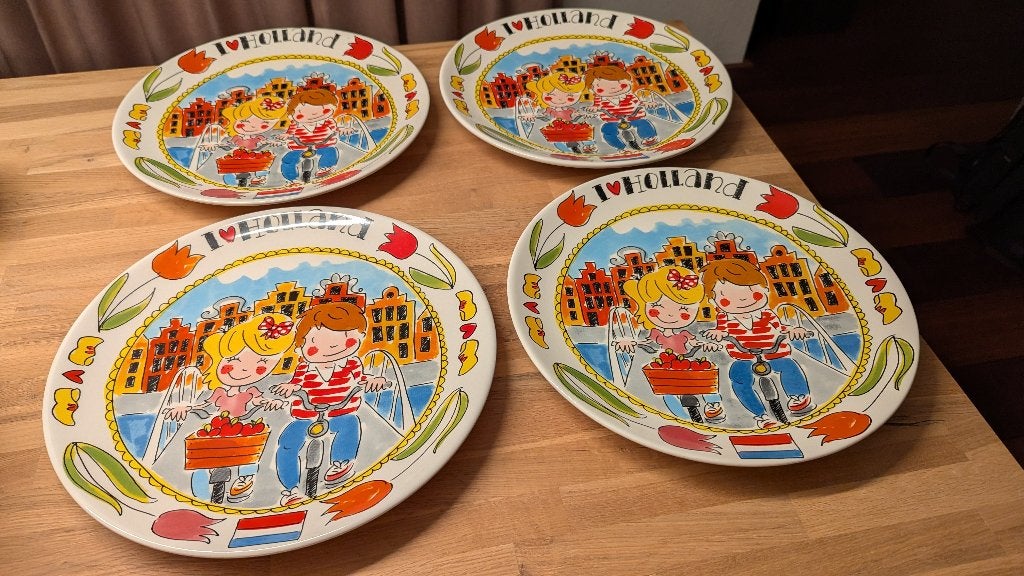 Blond Amsterdam I Love Holland schaal bord 4 stuks, Ophalen of Verzenden, Aardewerk, Blond Amsterdam, Schaal of Schalen