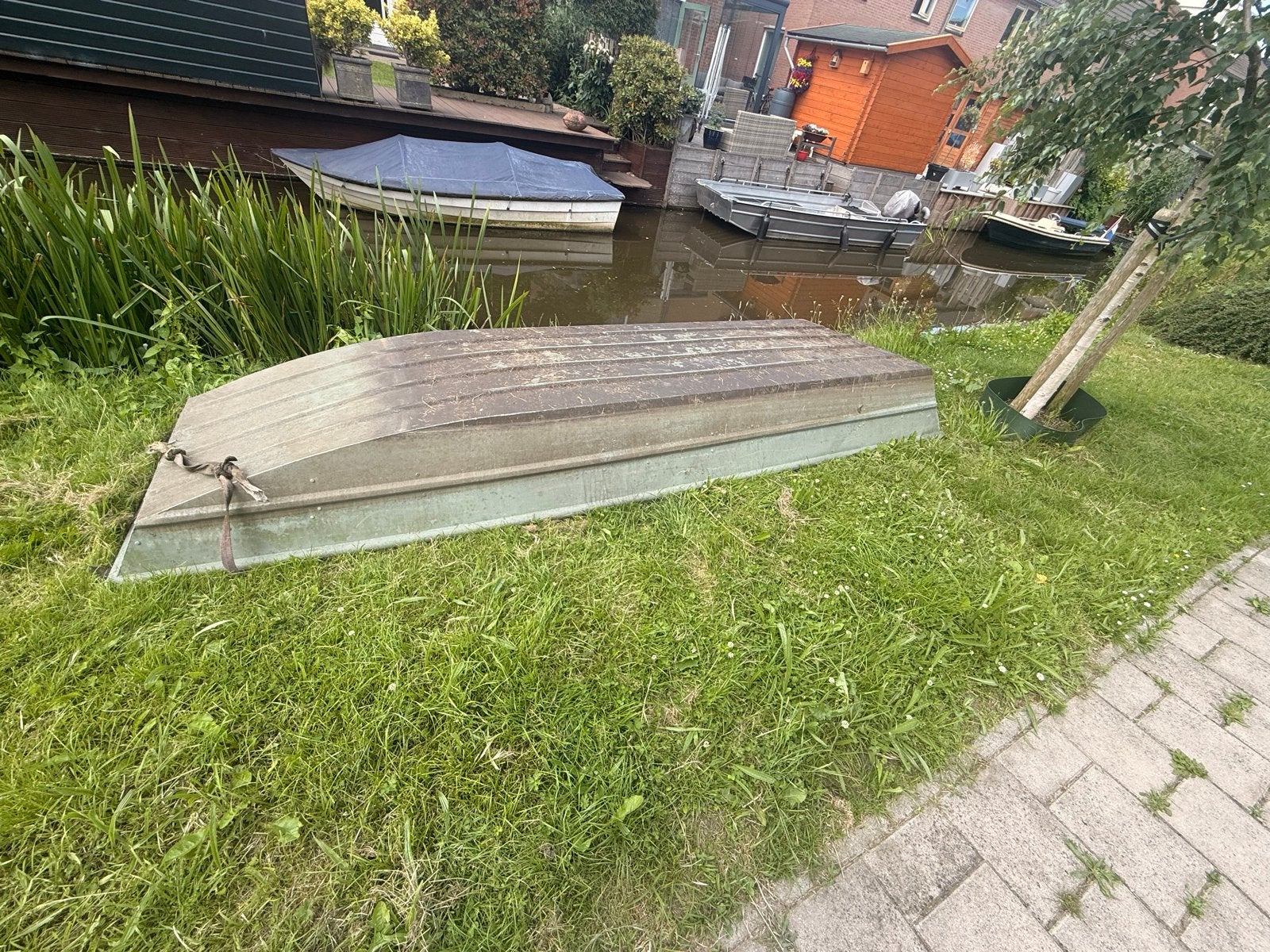 Platbodem met Yamaha 4pk buitenboordmotor, Ophalen, Gebruikt, Aluminium, Overig typen