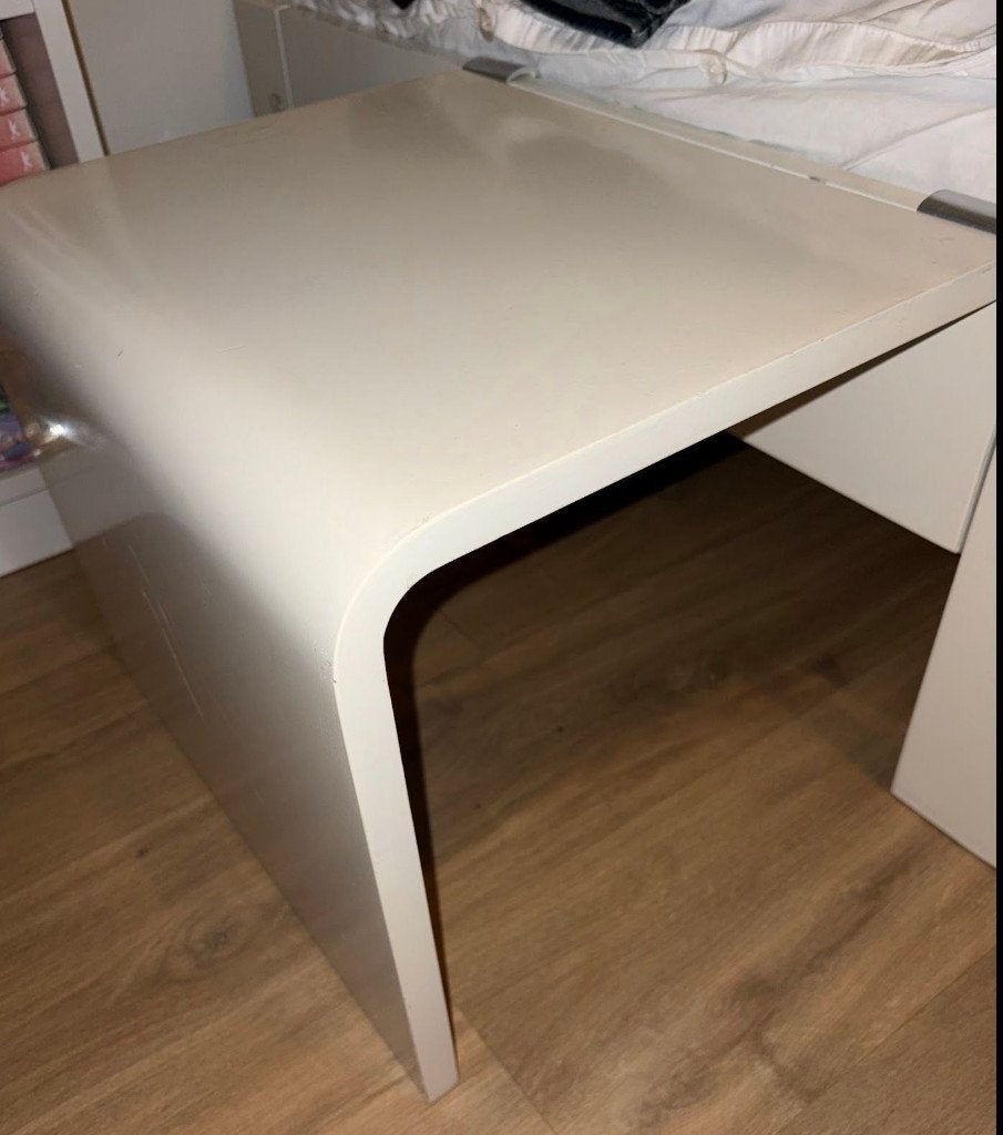 Zijtafeltje wit voor Auping bed, Ophalen, Gebruikt, Eenpersoons, Wit