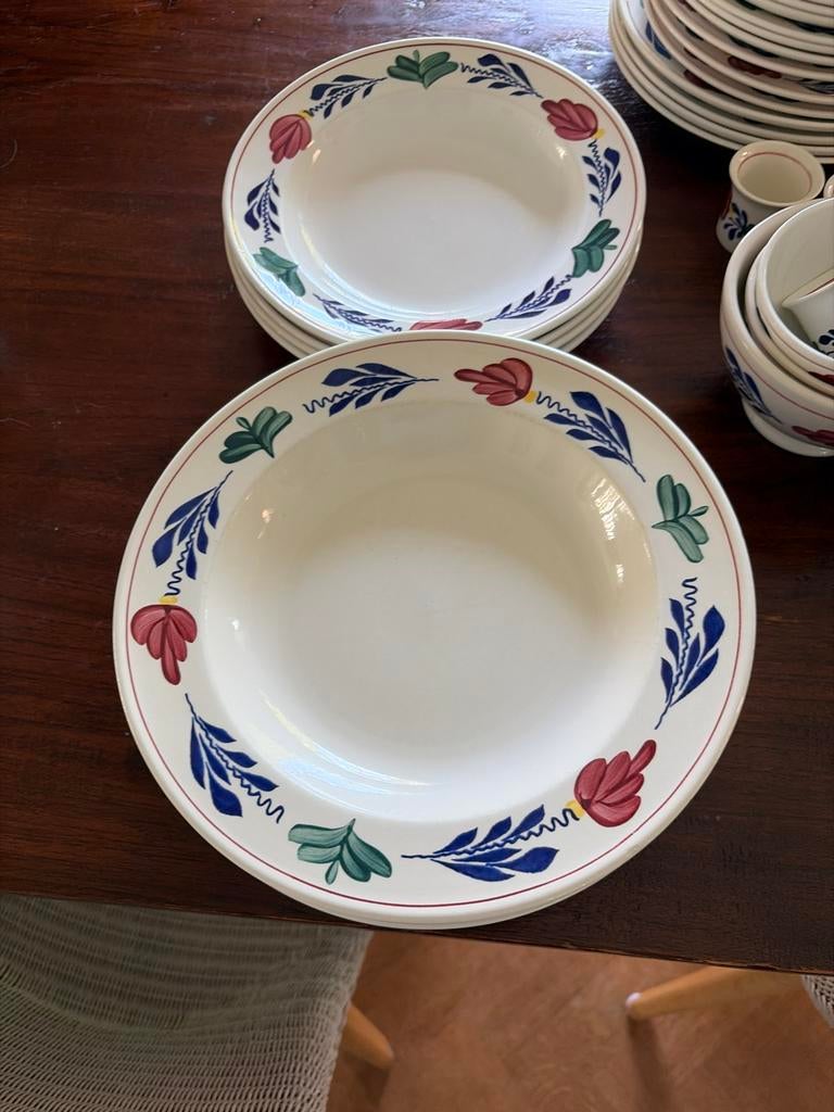 Boerenbont diepe borden, Huis en Inrichting, Keuken | Servies, Gebruikt, Ophalen of Verzenden, Bord(en), Aardewerk