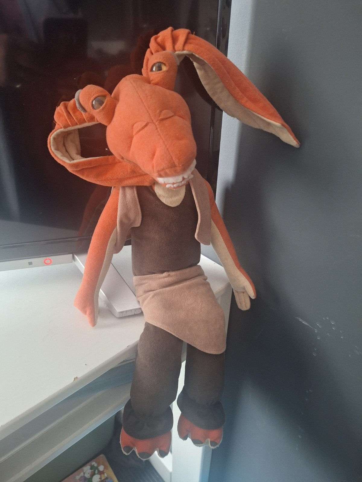Vintage Star Wars Jar Jar Binks Pluche Figuur 1999, Verzamelen, Ophalen of Verzenden, Zo goed als nieuw, Actiefiguurtje
