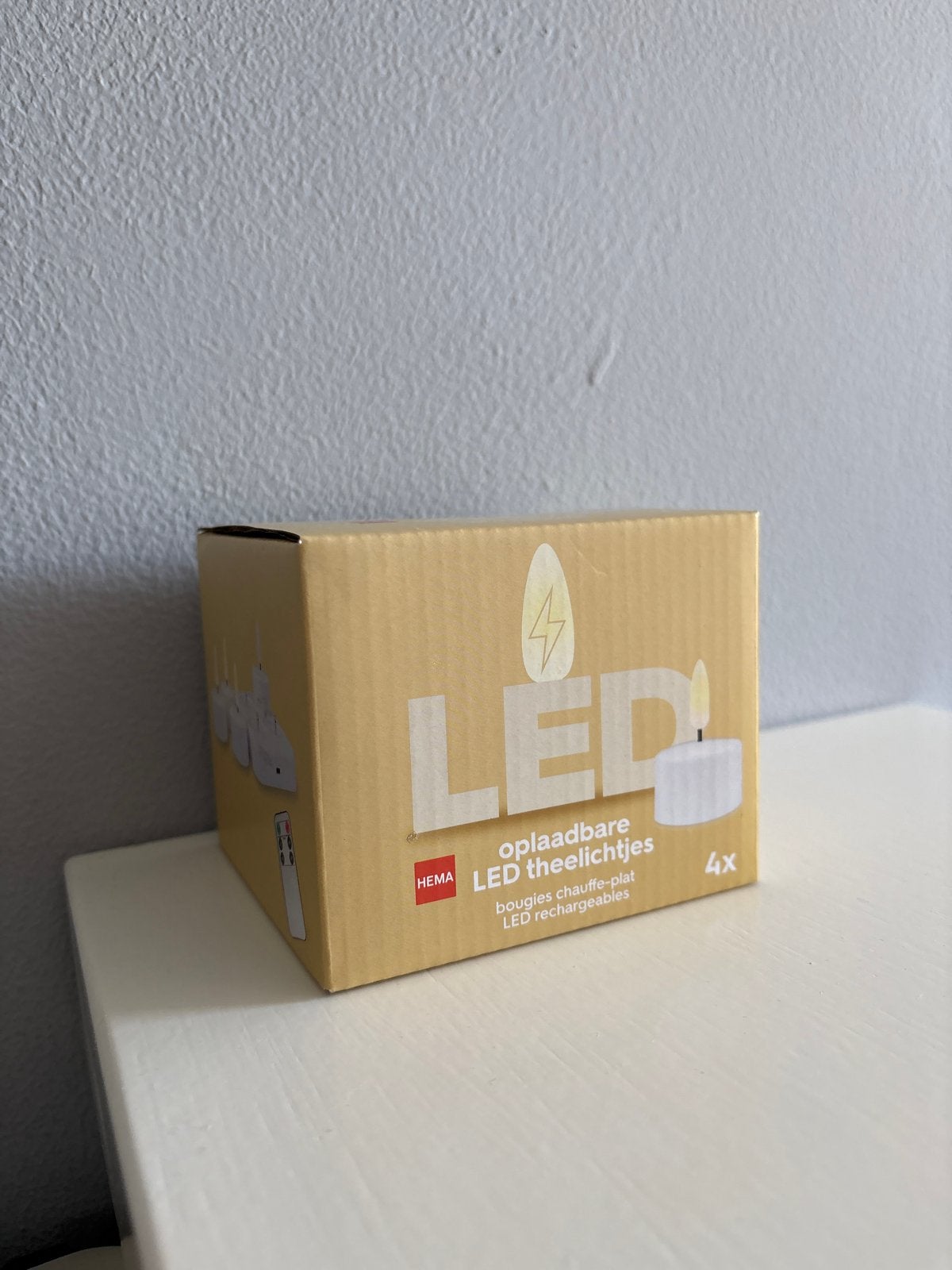 Oplaadbare LED theelichtjes HEMA - 4 stuks met afstandsbedie, Verzenden, Nieuw, Kunststof, Modern