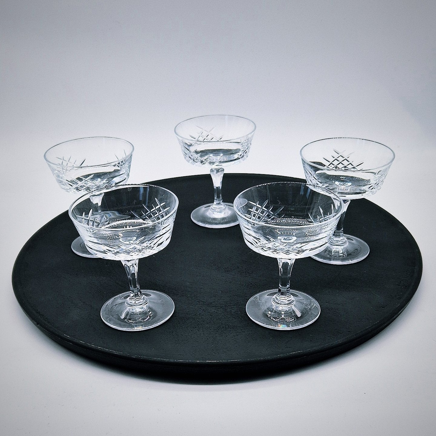 Set van 5 kristallen coupeglazen - Cristal d'Arques, Ophalen of Verzenden